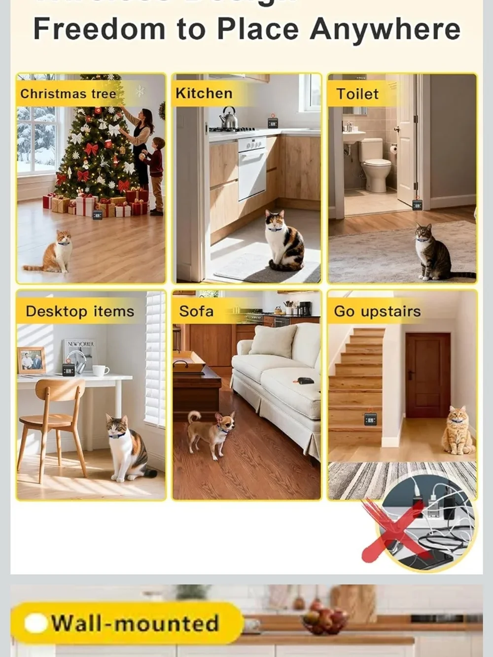 Wireless Pet Barrier Training Collar - Yellow Box